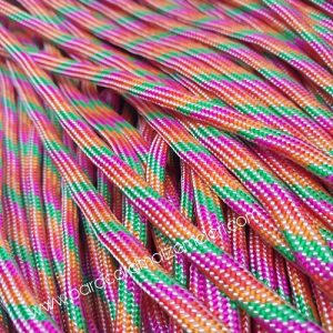 Paracord 550 İp, Paracord Paraşüt Bileklik İpi Rainbow Burgu Desen - Görsel 1