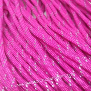 PARACORD 550 İP, Paraşüt Bileklik İpi Reflektörlü Şeker Pembe Renk - Görsel 1