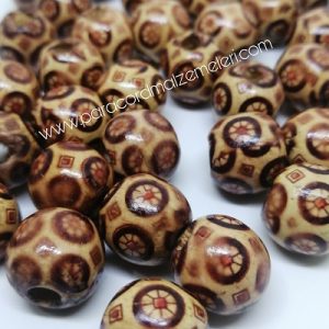 Paracord Aksesuar Ahşap Boncuk Desenli Model A - Görsel 3