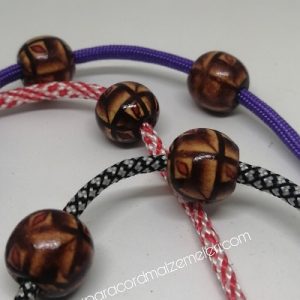 Paracord Aksesuar Ahşap Boncuk Desenli Model B - Görsel 2