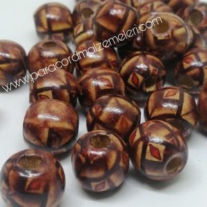 Paracord Aksesuar Ahşap Boncuk Desenli Model B - Görsel 3