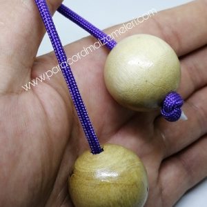 Paracord Aksesuar Ahşap Boncuk Desenli Model 30 mm - Görsel 1