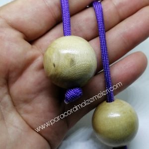 Paracord Aksesuar Ahşap Boncuk Desenli Model 30 mm - Görsel 2