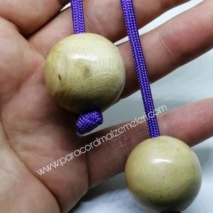 Paracord Aksesuar Ahşap Boncuk Desenli Model 30 mm - Görsel 4