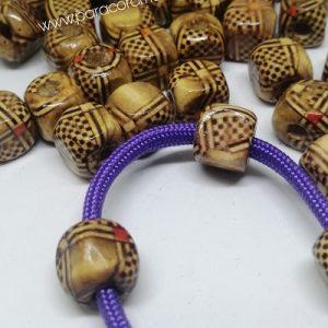 Paracord Aksesuar Ahşap Boncuk Kare Desenli Model C - Görsel 2