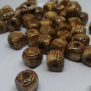 Paracord Aksesuar Ahşap Boncuk Kare Desenli Model C - Görsel 3