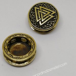 Paracord Aksesuar Viking Figür Valknut Bronz Renk - Görsel 2