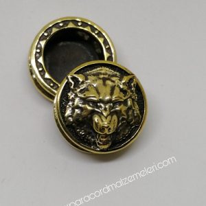 Paracord Aksesuar Viking Figür Wolf Bronz Renk - Görsel 1