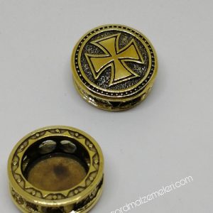 Paracord Aksesuar Figür Templar Cross Bronz Renk - Görsel 4