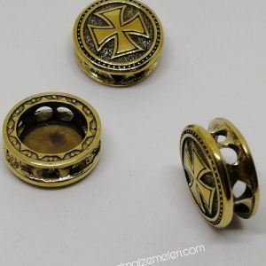 Paracord Aksesuar Figür Templar Cross Bronz Renk - Görsel 3