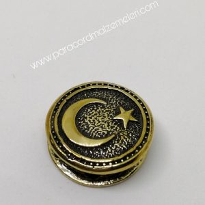 Paracord Aksesuar Ay Yıldız Bayrak Bronz Renk - Görsel 1