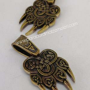 Paracord Aksesuar Viking Ayı Pençe Kolye Bronz Renk - Görsel 4