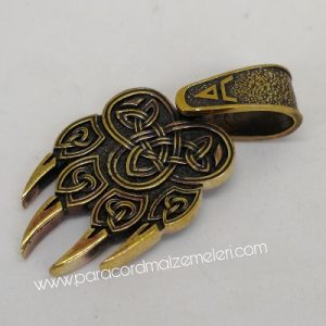 Paracord Aksesuar Viking Ayı Pençe Kolye Bronz Renk - Görsel 1