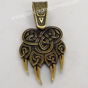 Paracord Aksesuar Viking Ayı Pençe Kolye Bronz Renk - Görsel 3