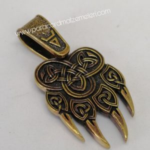 Paracord Aksesuar Viking Ayı Pençe Kolye Bronz Renk - Görsel 2