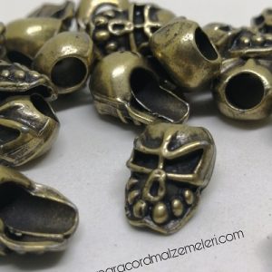 Paracord Bileklik Aksesuar Boncuk Antik Çağ Skull Bronz Renk - Görsel 4