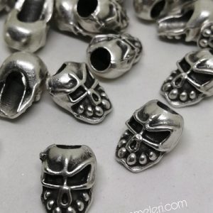 Paracord Bileklik Aksesuar Boncuk Antik Çağ Skull Gümüş Renk - Görsel 3