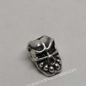 Paracord Bileklik Aksesuar Boncuk Antik Çağ Skull Gümüş Renk - Görsel 2