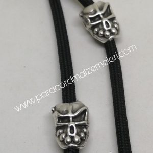 Paracord Bileklik Aksesuar Boncuk Antik Çağ Skull Gümüş Renk - Görsel 6