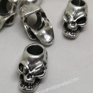 Paracord Bileklik Aksesuar Boncuk Korsan Kuru Kafa Gümüş Renk - Görsel 4