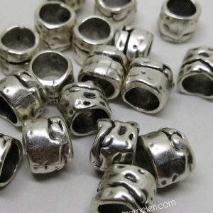 Paracord Aksesuar Dalgalı Çizgi Model Boncuk Gümüş Renk - Görsel 1