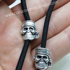 Paracord Bileklik Aksesuar Boncuk Sailor Skull Gümüş Renk - Görsel 1