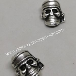 Paracord Bileklik Aksesuar Boncuk Sailor Skull Gümüş Renk - Görsel 3