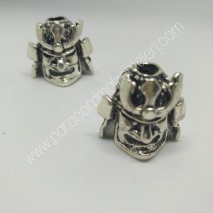 Paracord Aksesuar Samuray Boncuk Gümüş Renk - Görsel 2