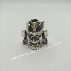 Paracord Aksesuar Samuray Boncuk Gümüş Renk - Görsel 1