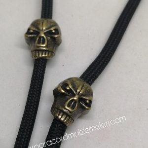 Paracord Bileklik Aksesuar Boncuk UFO Skull Bronz Renk - Görsel 3