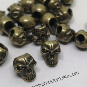 Paracord Bileklik Aksesuar Boncuk UFO Skull Bronz Renk - Görsel 2