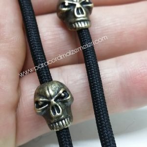 Paracord Bileklik Aksesuar Boncuk UFO Skull Bronz Renk - Görsel 1