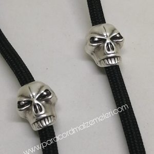 Paracord Bileklik Aksesuar Boncuk UFO Skull Gümüş Renk - Görsel 3