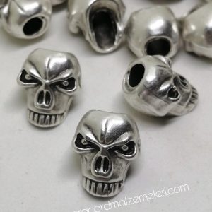 Paracord Bileklik Aksesuar Boncuk UFO Skull Gümüş Renk - Görsel 4