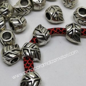 Paracord Aksesuar Boncuk Yaprak Model Gümüş Renk - Görsel 3