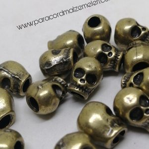 Paracord Bileklik Aksesuar Yuvarlak Model Kuru Kafa Bronz Renk - Görsel 3