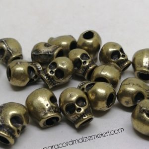 Paracord Bileklik Aksesuar Yuvarlak Model Kuru Kafa Bronz Renk - Görsel 1