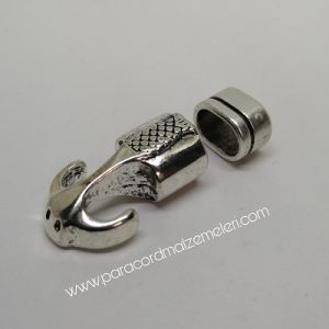 Paracord Aksesuar Çapa Klips Nokta Motif Desenli Set Gümüş Renk - Görsel 1