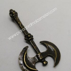 Paracord Aksesuar Çift Taraflı Balta Bronz Renk - Görsel 1