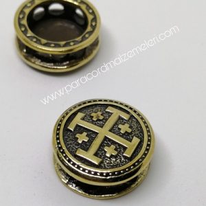 Paracord Aksesuar Viking Figür Crusader Cross Bronz Renk - Görsel 3