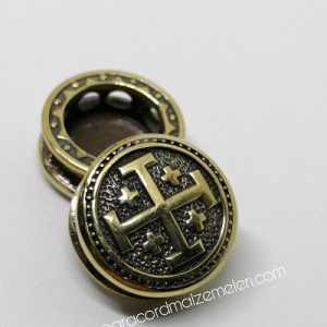 Paracord Aksesuar Viking Figür Crusader Cross Bronz Renk - Görsel 2
