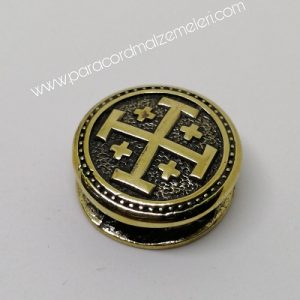 Paracord Aksesuar Viking Figür Crusader Cross Bronz Renk - Görsel 1