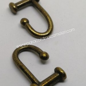 Paracord Aksesuar Klips Antik U Model Bronz Renk - Görsel 4