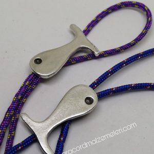 Paracord Aksesuar Klips Balina Model Gümüş Renk - Görsel 3