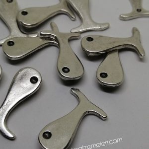 Paracord Aksesuar Klips Balina Model Gümüş Renk - Görsel 2