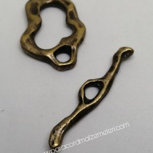 Paracord Aksesuar Bileklik Klips Dalgalı Halka Çubuk Model Bronz Renk  - Görsel 3