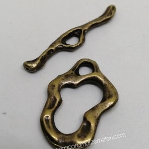 Paracord Aksesuar Bileklik Klips Dalgalı Halka Çubuk Model Bronz Renk  - Görsel 1