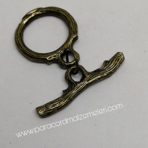 Paracord Aksesuar Bileklik Klips Halka Çubuk Model Bronz Renk - Görsel 3