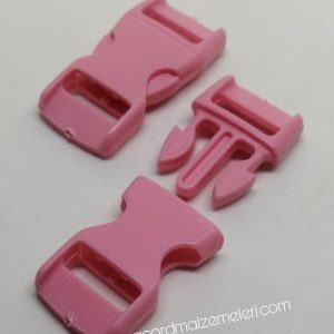 Paracord Bileklik Pembe Toka Klips Yarım Kavisli Model Küçük Boy - Görsel 1