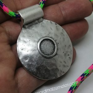Paracord Aksesuar Kolye Krater Model Gümüş Renk - Görsel 1